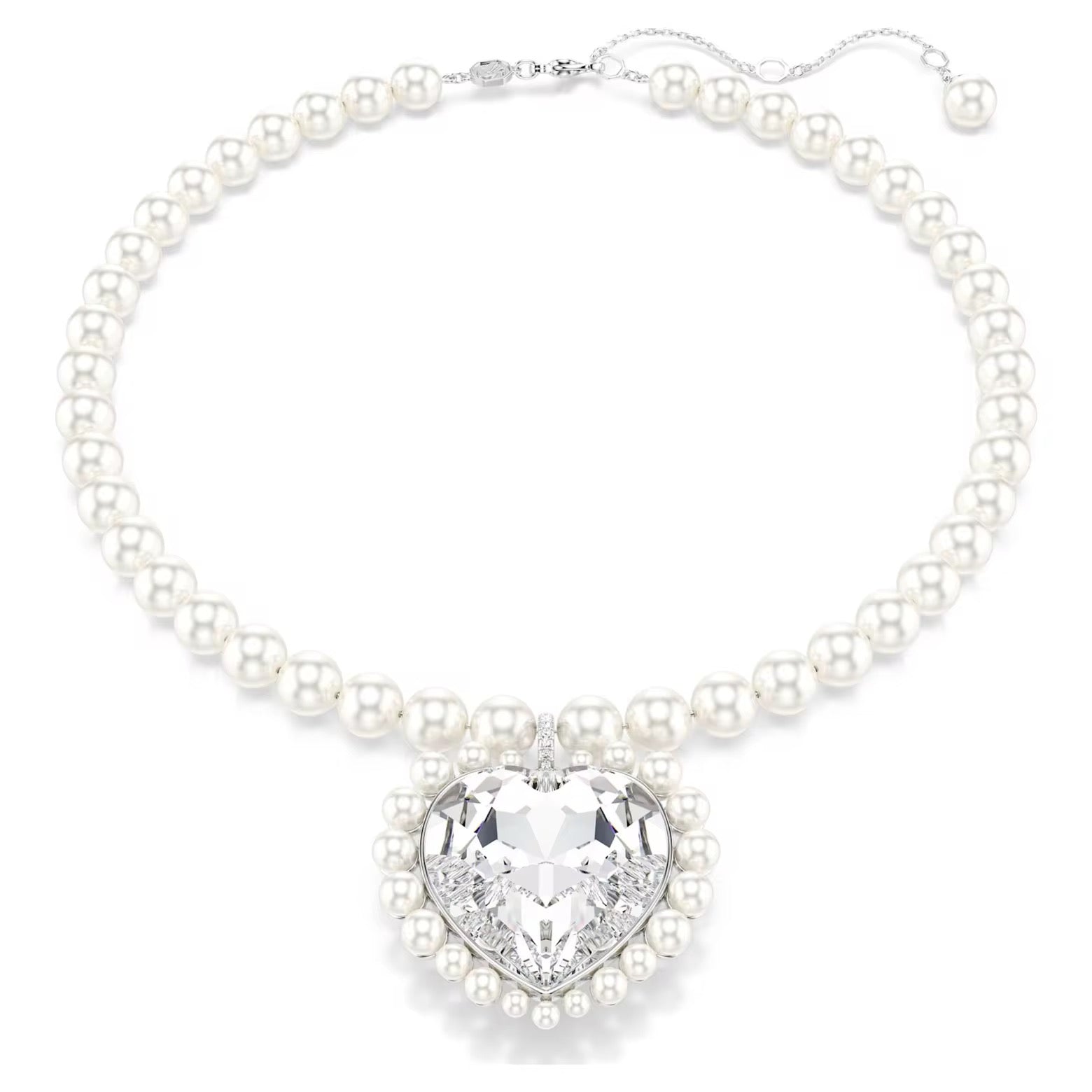 Collar corazón perlado