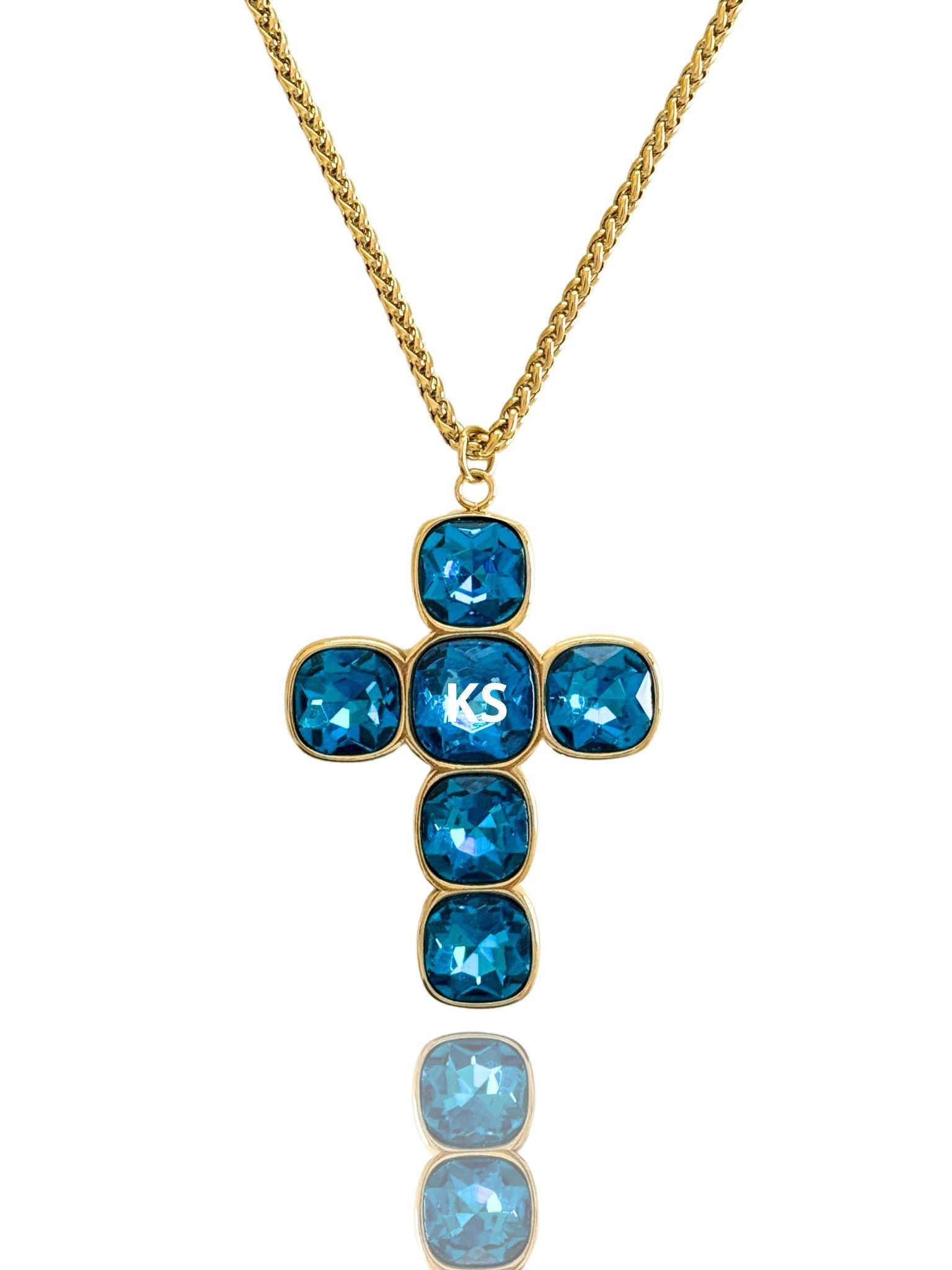 COLLAR CRUZ TURQUESA