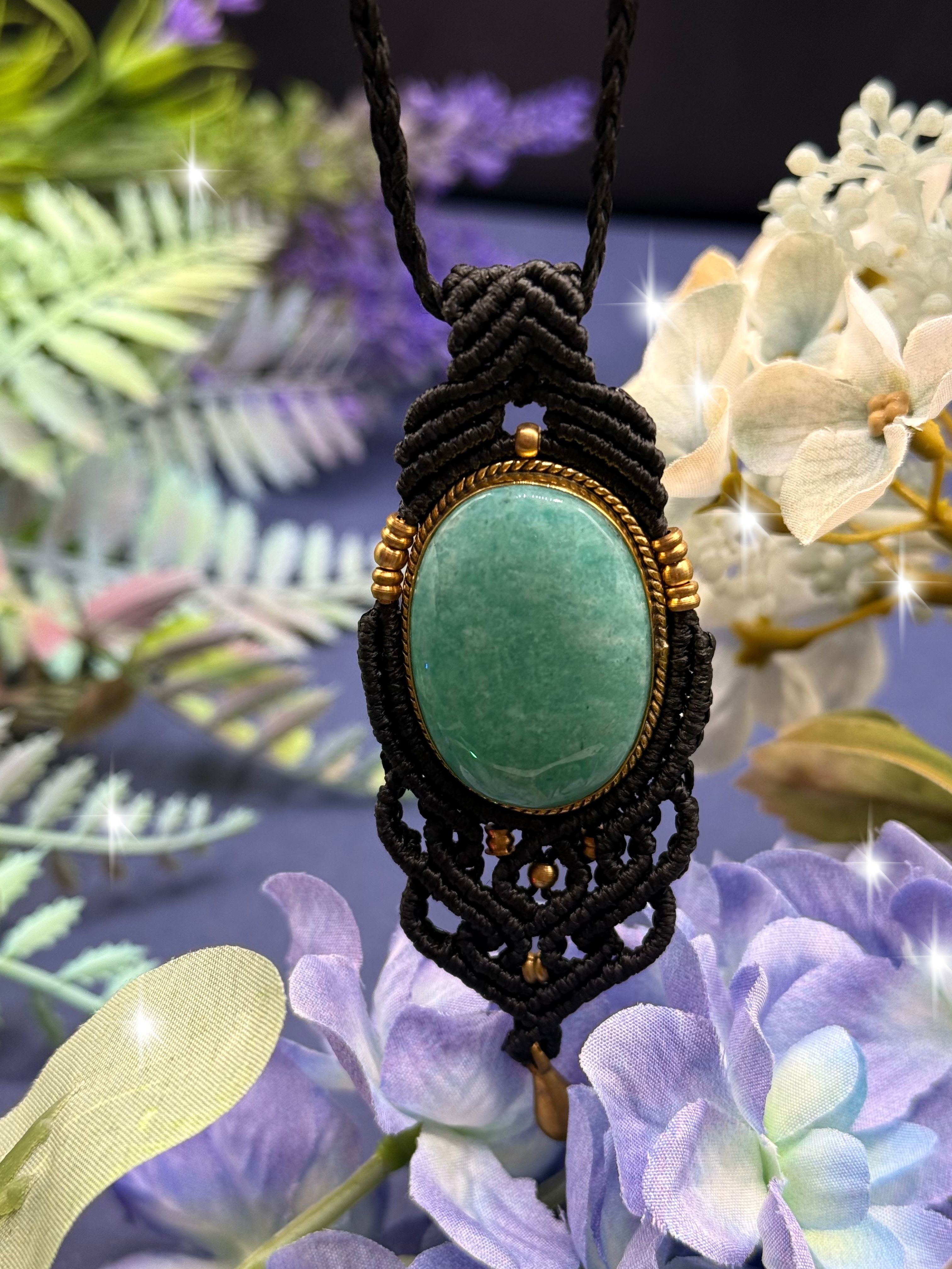 COLLAR AVENTURINA  MACRAMÉ