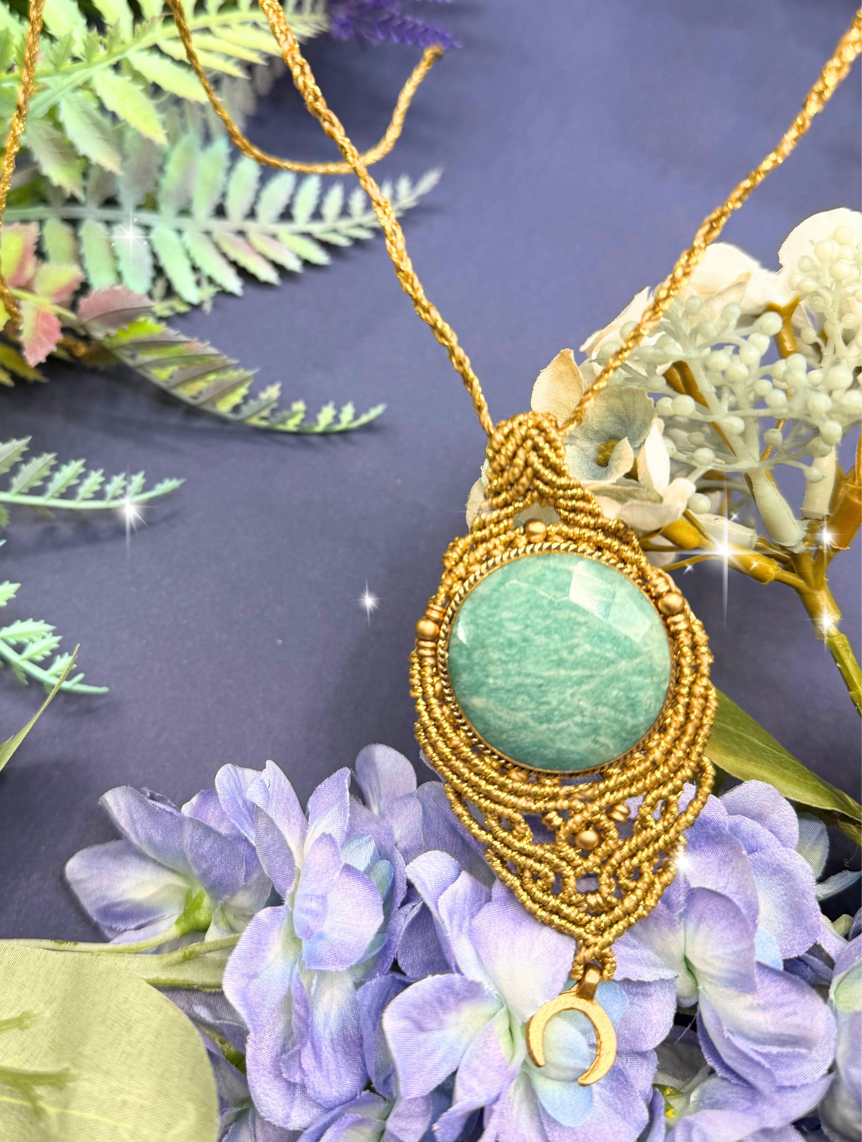 COLLAR AMAZONITA MACRAMÉ